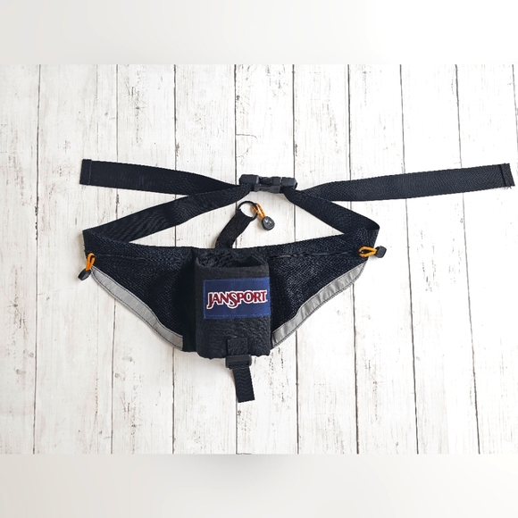 Vintage 90's Jansport Hiking Fanny Pack Water Bottle Holder Mesh Pockets - Picture 2 of 9